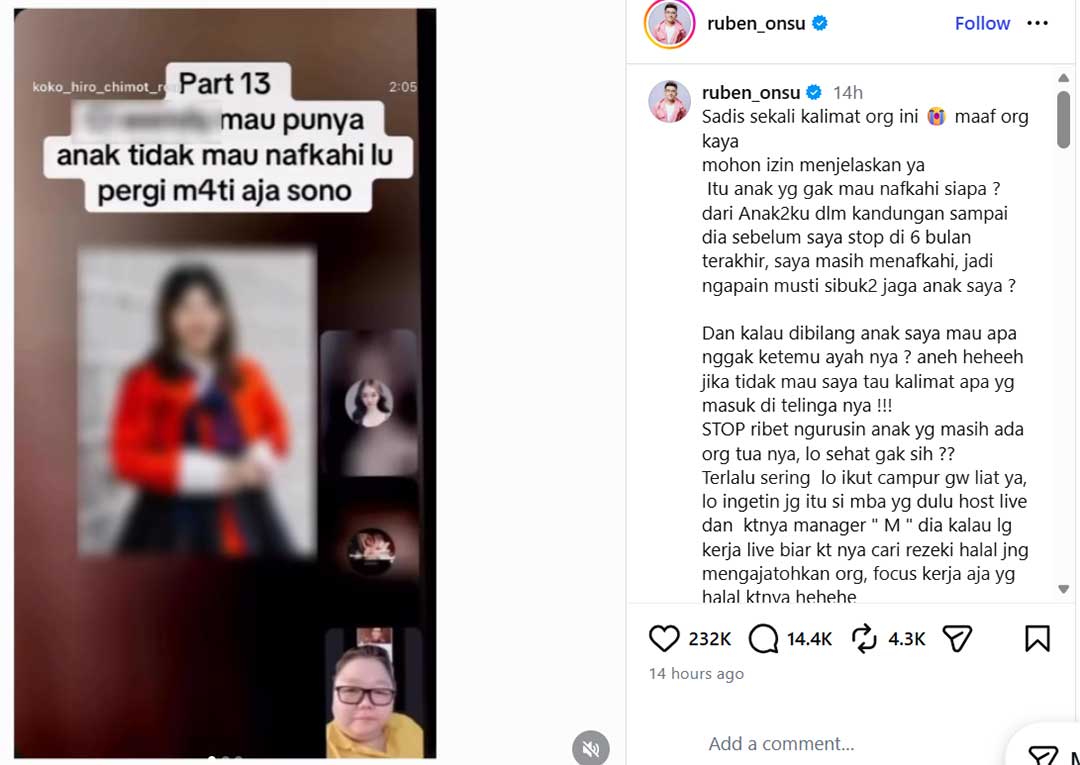 Ruben Onsu Buka Suara Usai Diduga Disebut Najis dan Cong