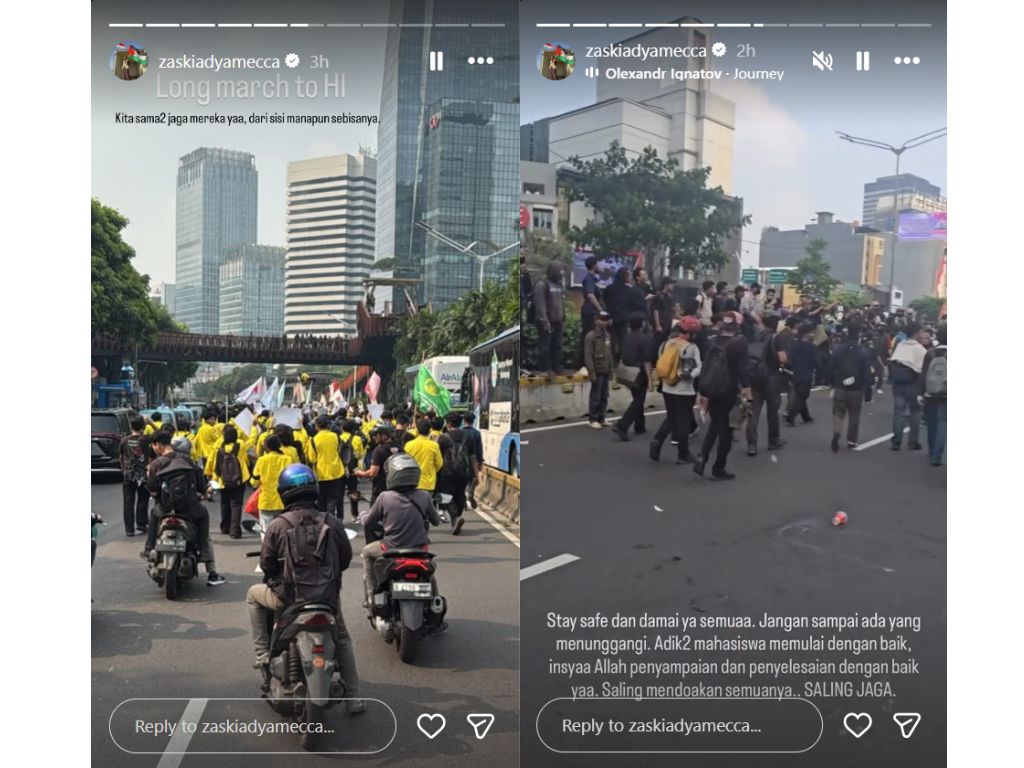 Zaskia Adya Mecca Buka Posko Logistik di Demo Bundaran HI