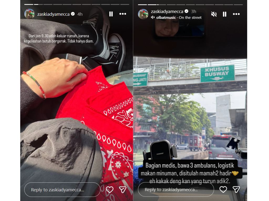 Zaskia Adya Mecca Buka Posko Logistik di Demo Bundaran HI