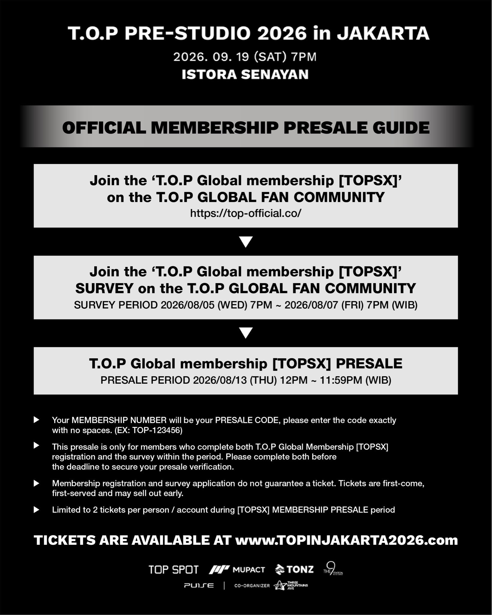 Harga Tiket Fanmeeting T.O.P di Jakarta 2026 dan Cara Belinya