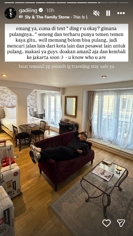 Gading Marten Terjebak di Paris Imbas Perang AS-Israel vs Iran: Belum Bisa Pulang