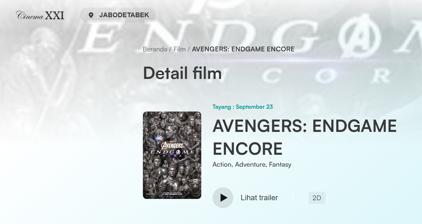 Jadwal Tayang Avengers: Endgame Encore di Indonesia, Lebih Cepat dari Amerika