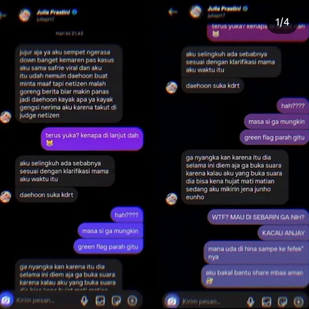 Jule Diduga Akui Selingkuh karena Alami KDRT, Daehoon Klarifikasi