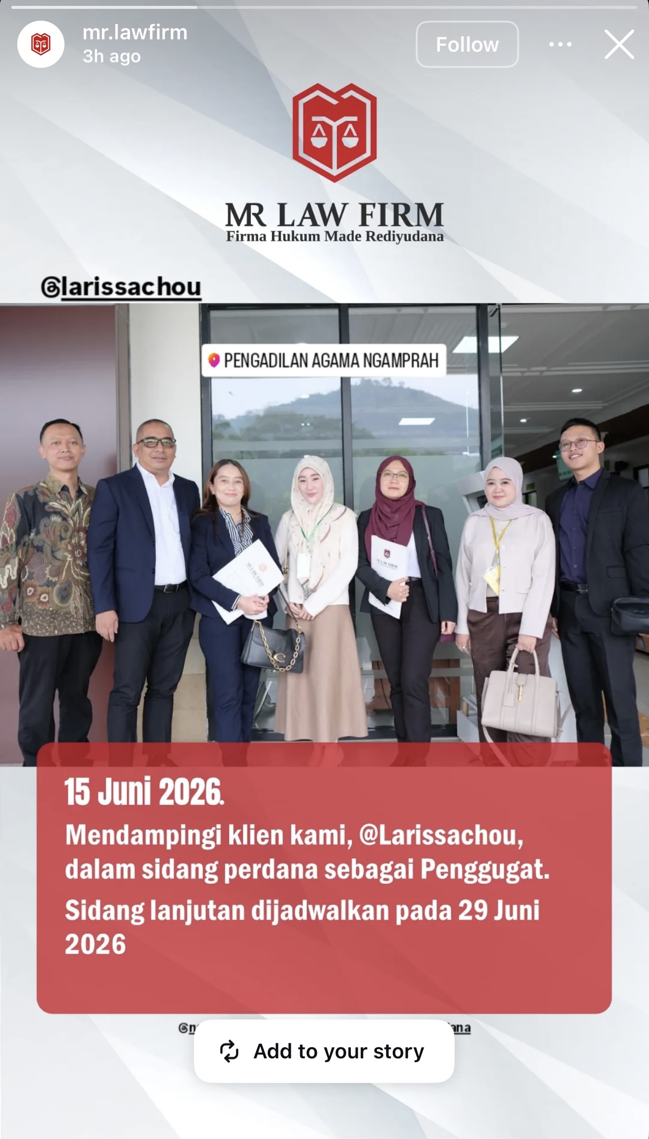 Larissa Chou Gugat Cerai Ikram Rosadi, Sidang Perdana Sudah Digelar