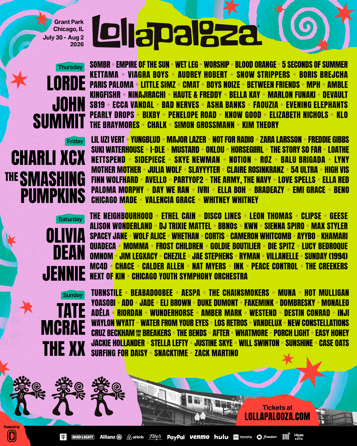 Daftar Lengkap Line-up Lollapalooza 2026, Ada Jennie BLACKPINK hingga Olivia Dean