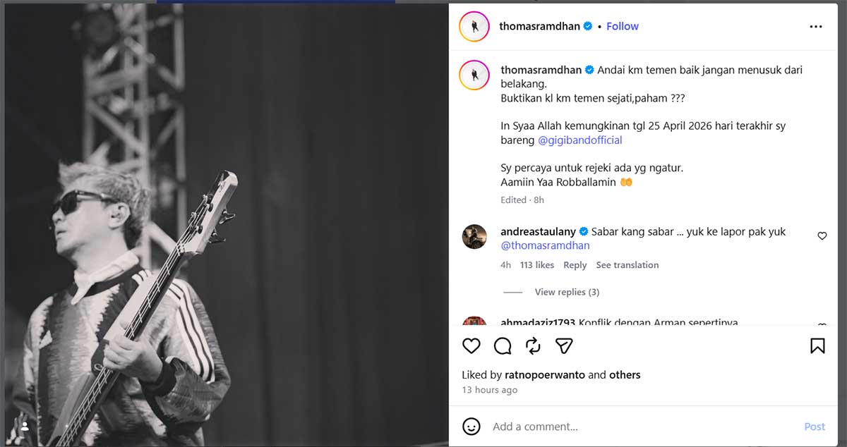 Thomas Ramdhan Keluar dari GIGI?