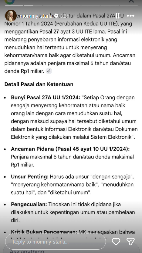 Inara Rusli Sentil Sosok ‘Artis Baru’, Diduga Sindir Wardatina Mawa