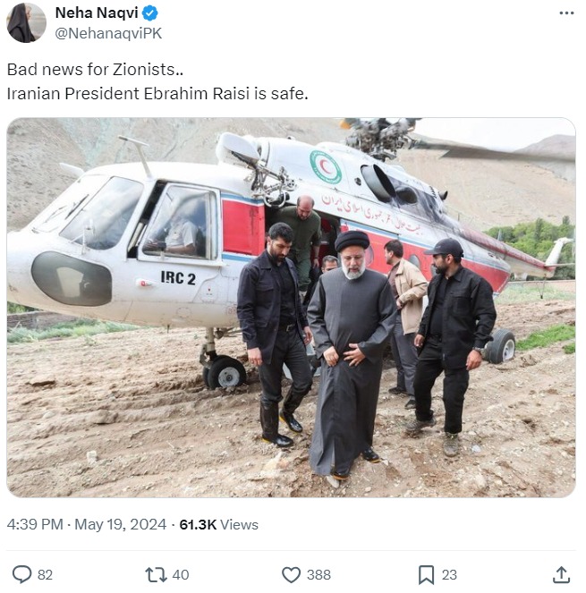 [Cek Fakta] Presiden Iran Ebrahim Raisi Selamat dari Kecelakaan Helikopter, Ini Faktanya