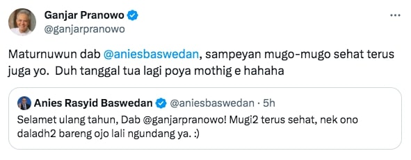 Anies Guyon Minta Traktiran Ulang Tahun, Ganjar: Tanggal Tua Nggak Punya Duit