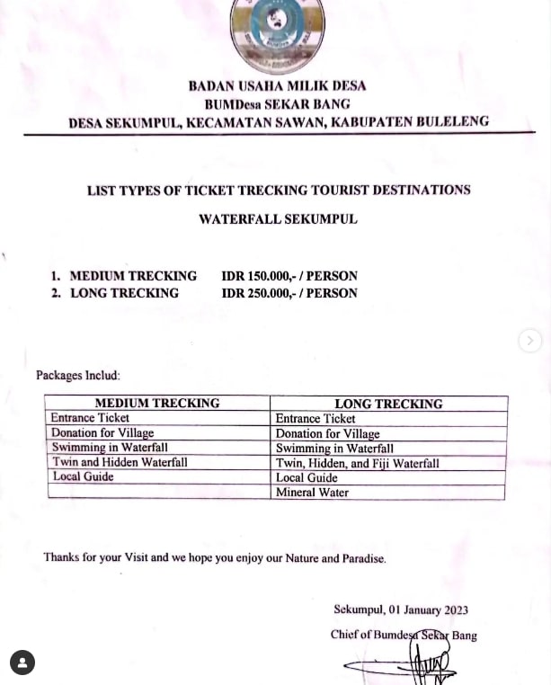 Viral! Wisatawan Keluhkan Harga Tiket Masuk Air Terjun di Bali Rp300 Ribu