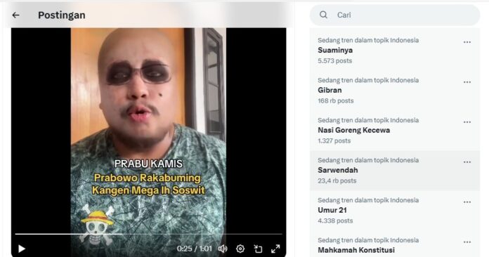 Kumpulan Julukan Nyeleneh Duet Prabowo-Gibran Versi Warga TikTok