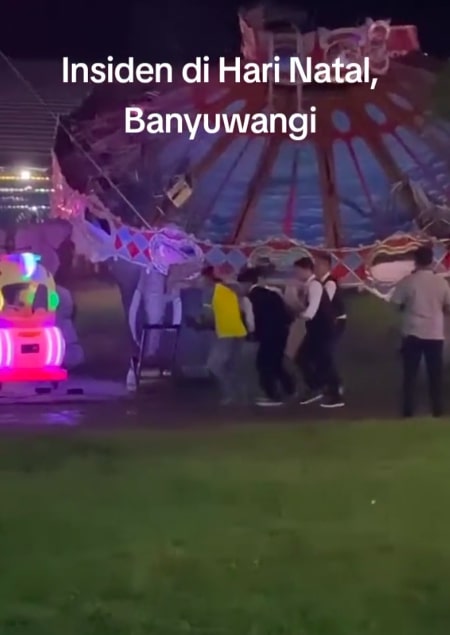 Wahana di Banyuwangi Night Amazing Ambruk akibat Engsel Diduga Lepas, 4 Orang Terluka