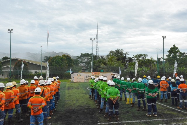 Penutupan Bulan K3 Nasional: NHM Laksanakan Upacara di Gosowong