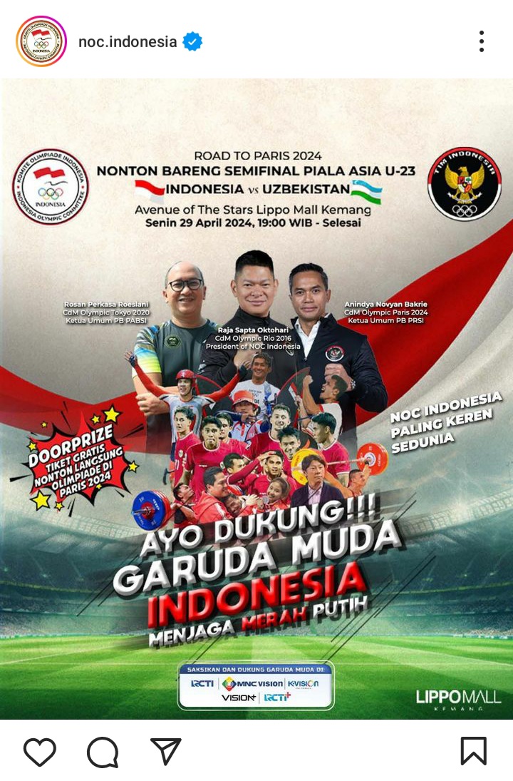 Daftar Lokasi Nobar Timnas Indonesia vs Uzbekistan di Jakarta