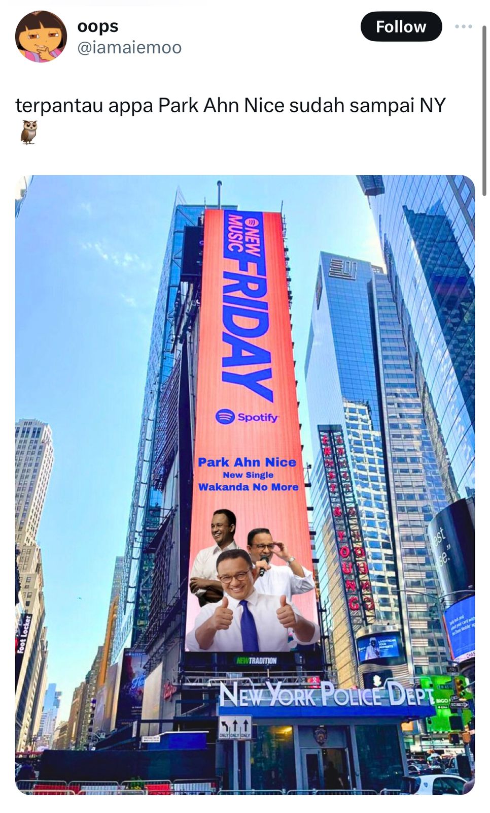Non-Fans Sebut Billboard Park Ahn Nice di NY Hoaks, K-popers: <i>Lu Nggak Diajak</i>