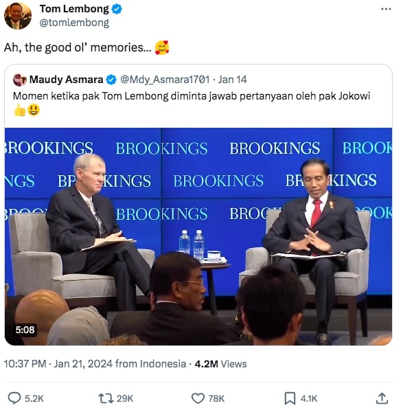 Cuitan Tom Lembong Usai Namanya Disebut Gibran Berulang Kali di Debat Cawapres