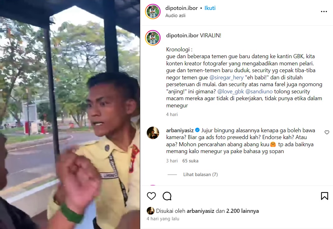 Viral Satpam GBK Cekcok dengan Fotografer hingga Nyaris Adu Jotos, Pengelola Buka Suara