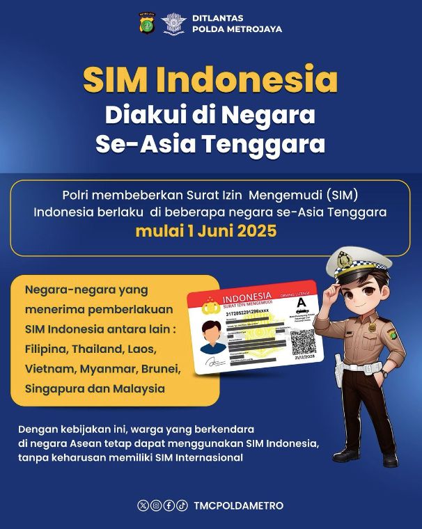 SIM Indonesia Bisa Dipakai di 8 Negara Ini Mulai Tahun 2025