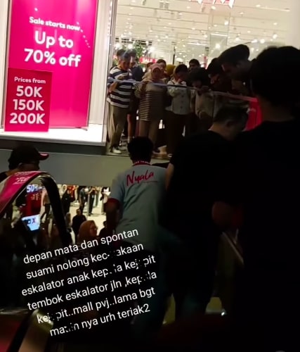 Ngeri! Kepala dan Bahu Remaja Terjepit Eskalator Mal di Bandung