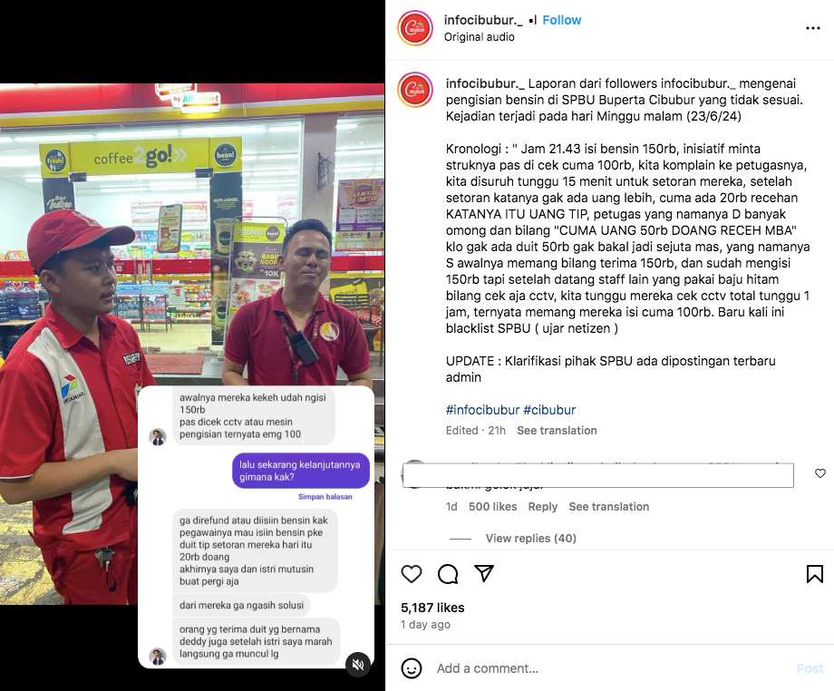 Viral SPBU Curang, Pengendara Minta Isi Bensin Rp150 Ribu Cuma Dikasih Rp100 Ribu