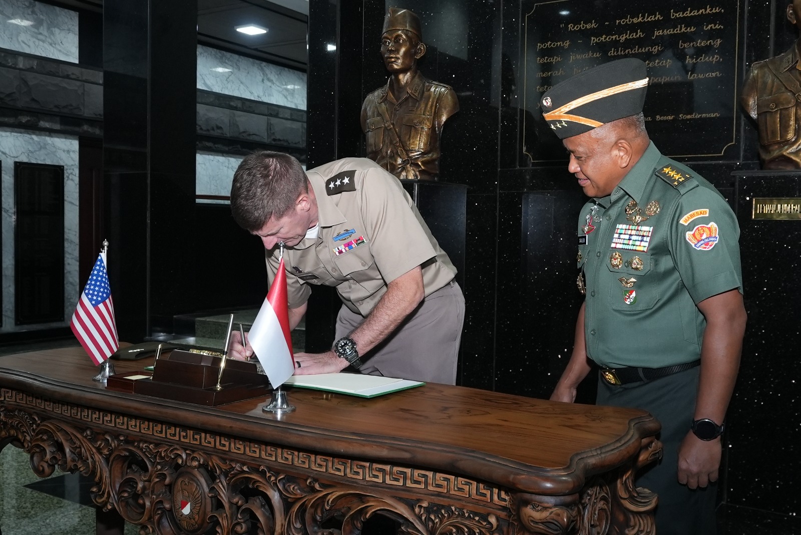 Wakasad Sambut Wakil Danjen USARPAC, Bahas Penguatan Kerja Sama Militer