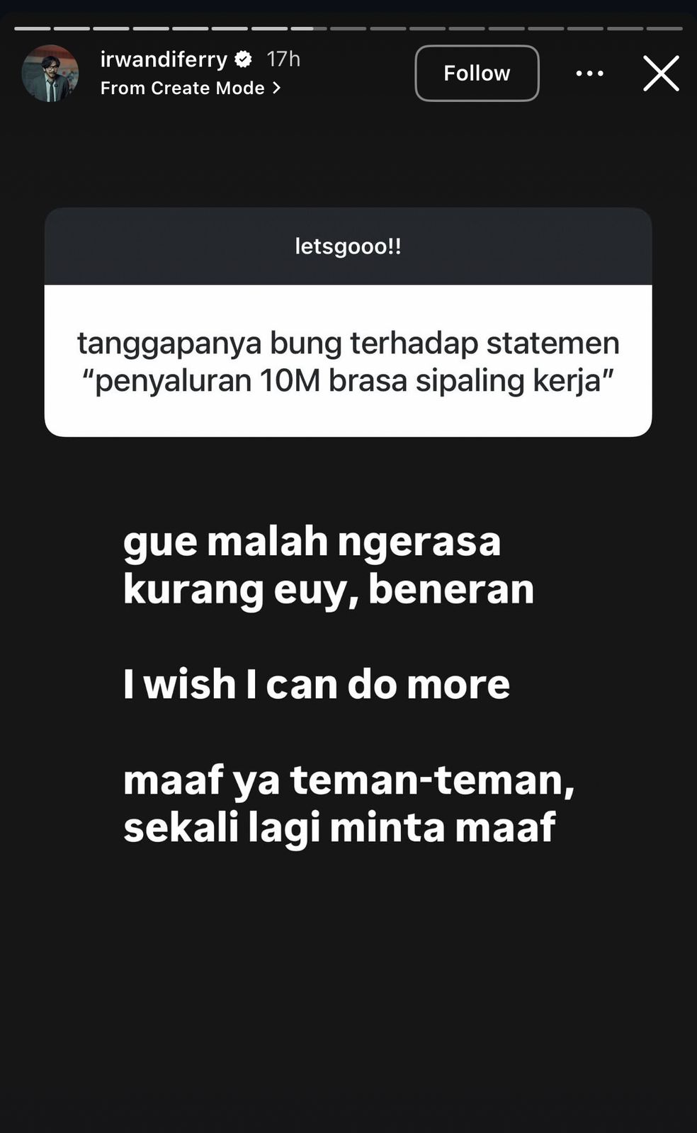 Respons Menohok Ferry Irwandi usai Disindir DPR Soal Bantuan Rp10 M