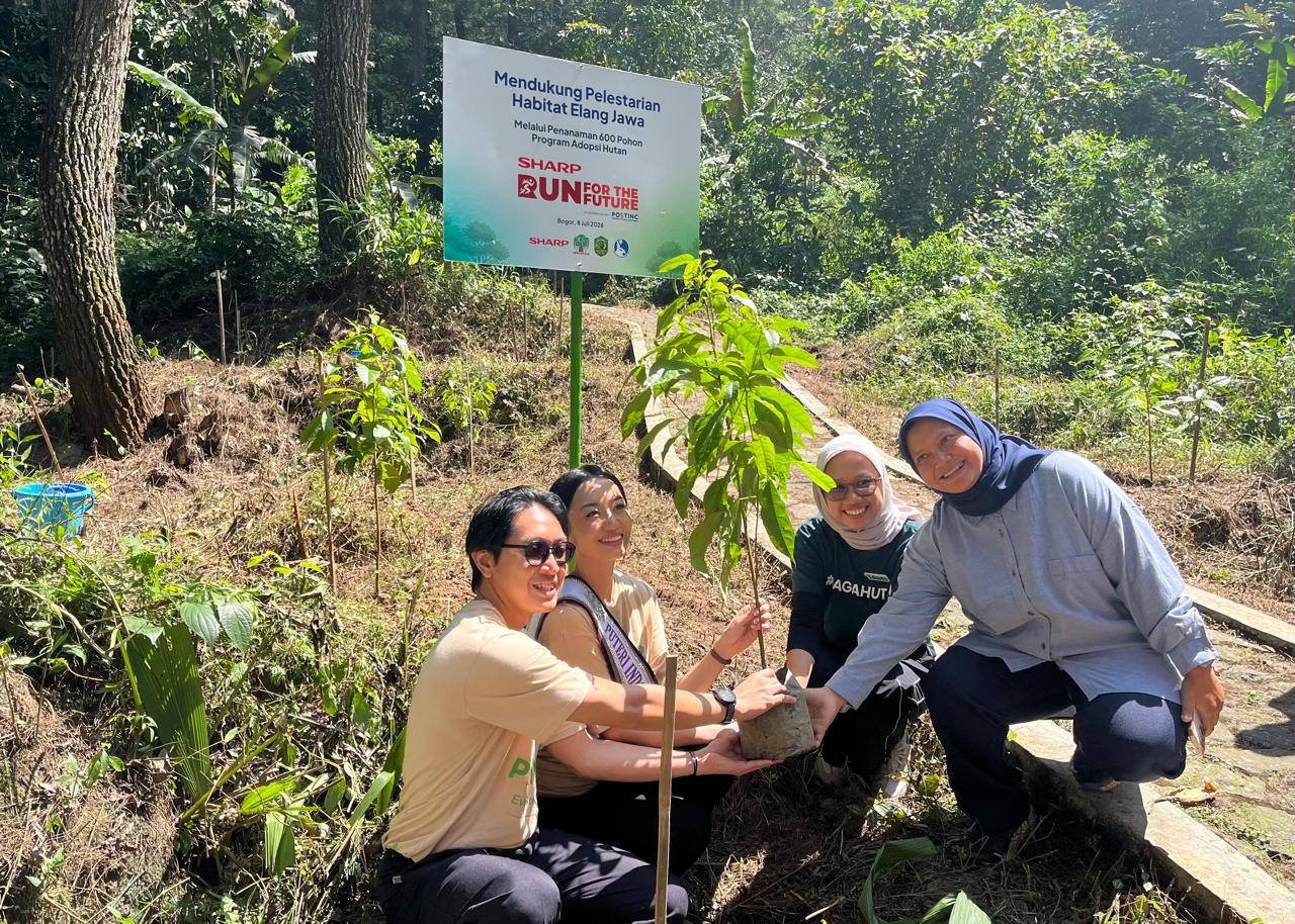 Dukung Pelestarian Lingkungan, Sharp Tanam 600 Pohon Rasamala di Pusat Suaka Satwa Elang Jawa