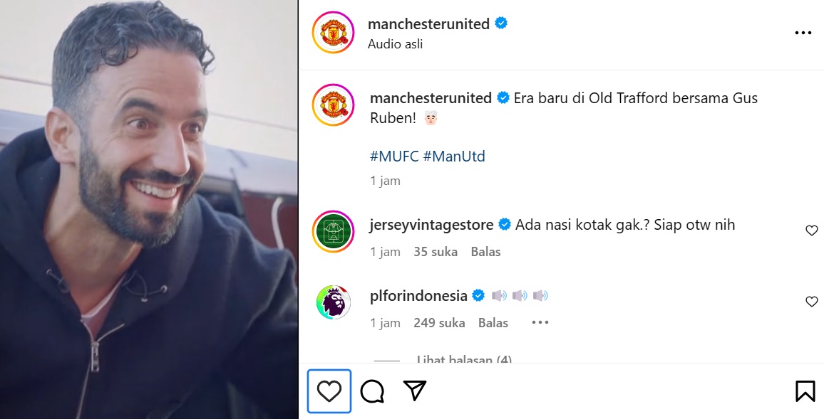Ruben Amorim Datang, IG MU Sambut Pakai Lagu United Road Take Me Home