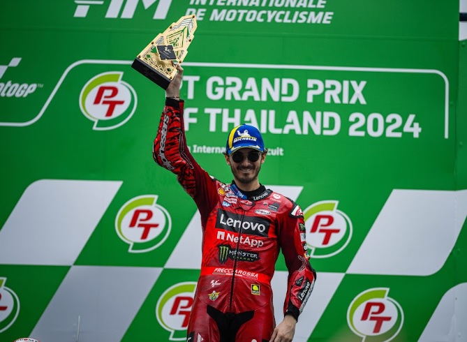 Bagnaia Ungkap Strategi Ladeni Martin dan Marquez di Sirkuit Buriram