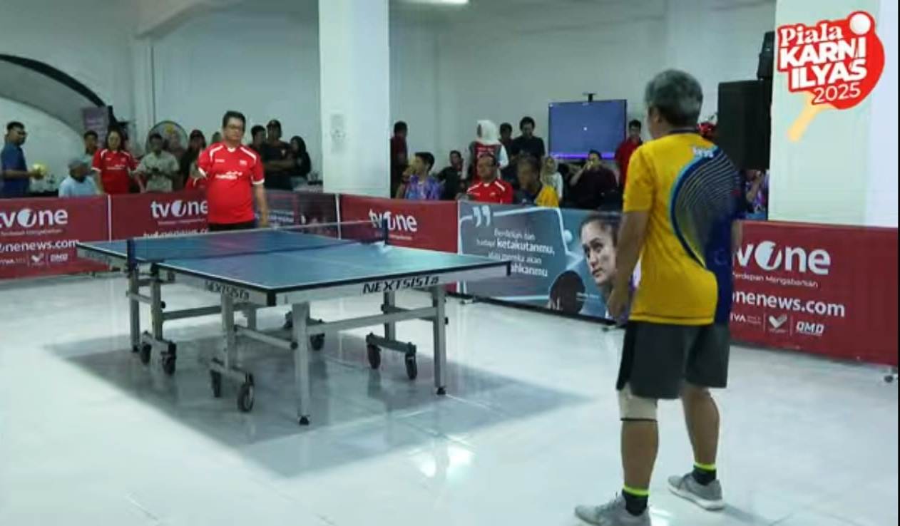 Tim Pingpong Metro TV ke Delapan Besar Turnamen Tenis Meja Piala Karni Ilyas ke-1