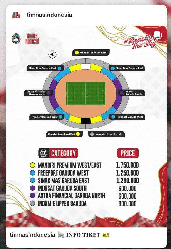 Tiket Timnas Indonesia Vs Tiongkok Dijual Besok, Siapkan Dompet!