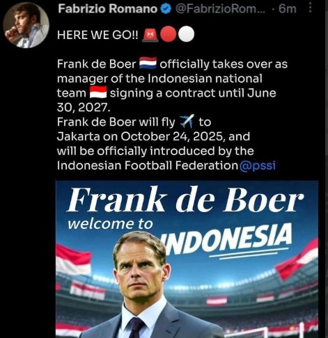 Rumor Frank de Boer jadi Pelatih Timnas Indonesia Semakin Kuat