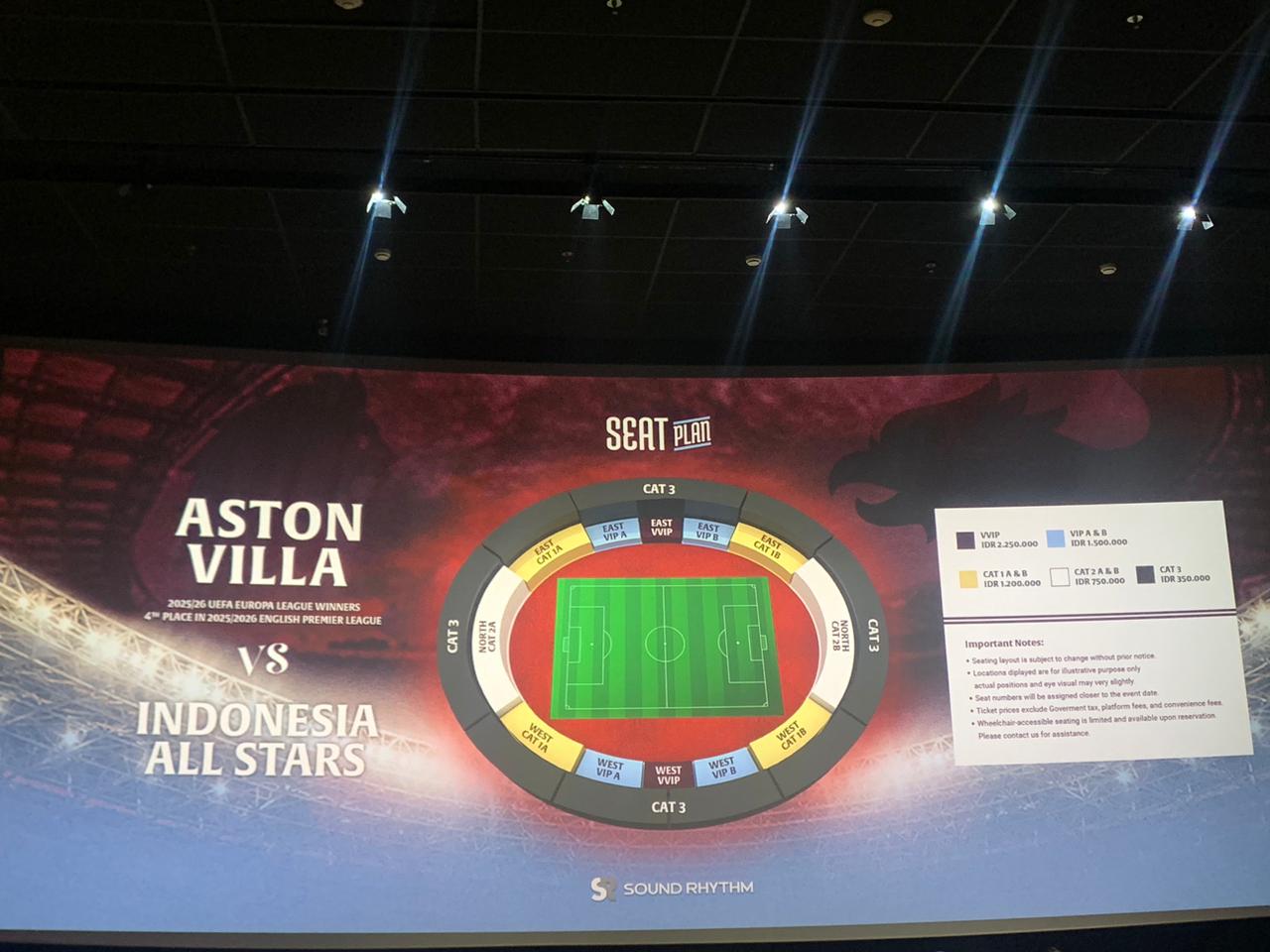 Resmi! Tiket Aston Villa vs Indonesia All Stars Dijual Mulai Rp350 Ribu