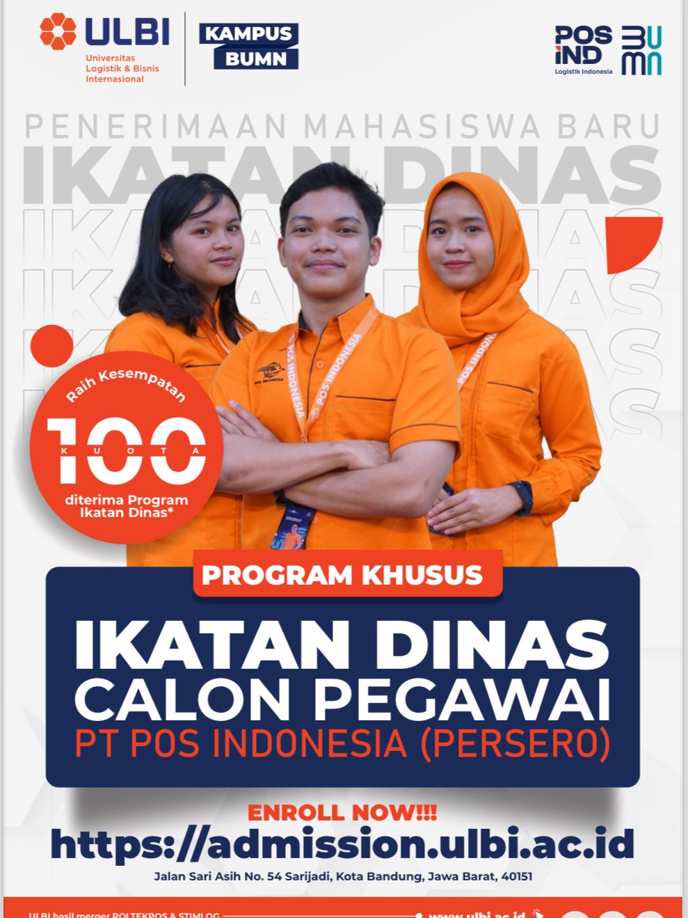 Pos Indonesia dan ULBI Berkolaborasi Luncurkan Beasiswa Program Ikatan Dinas