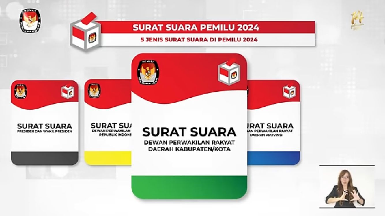 Jelang Pencoblosan, Yuk Kenali 5 Surat Suara Pemilu 2024