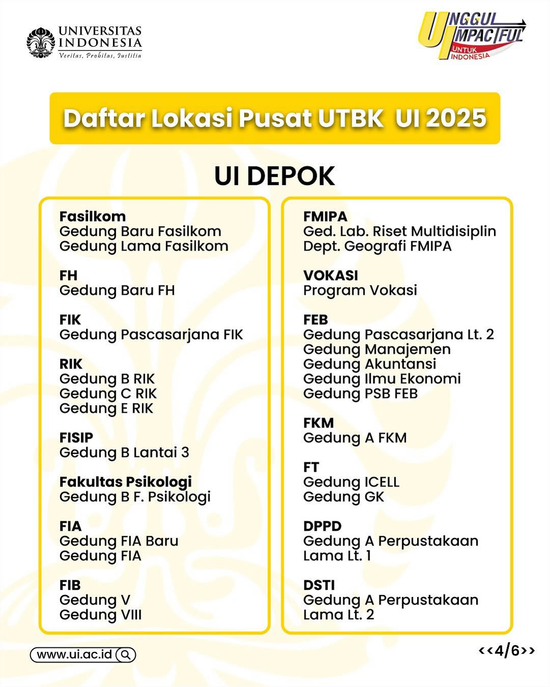 Awal Keliru!  Ini Daftar Lokasi UTBK-SNBT 2025 di UI