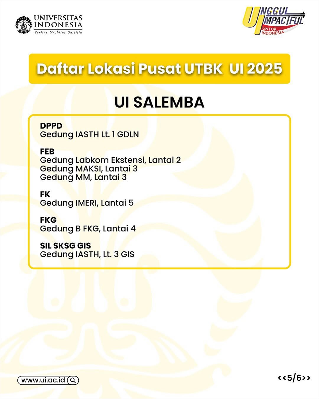 Awal Keliru!  Ini Daftar Lokasi UTBK-SNBT 2025 di UI