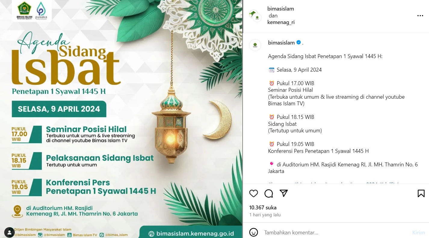 Sidang Isbat Digelar Hari Ini, Lebaran Pemerintah, Muhammadiyah dan NU Diprediksi Serentak