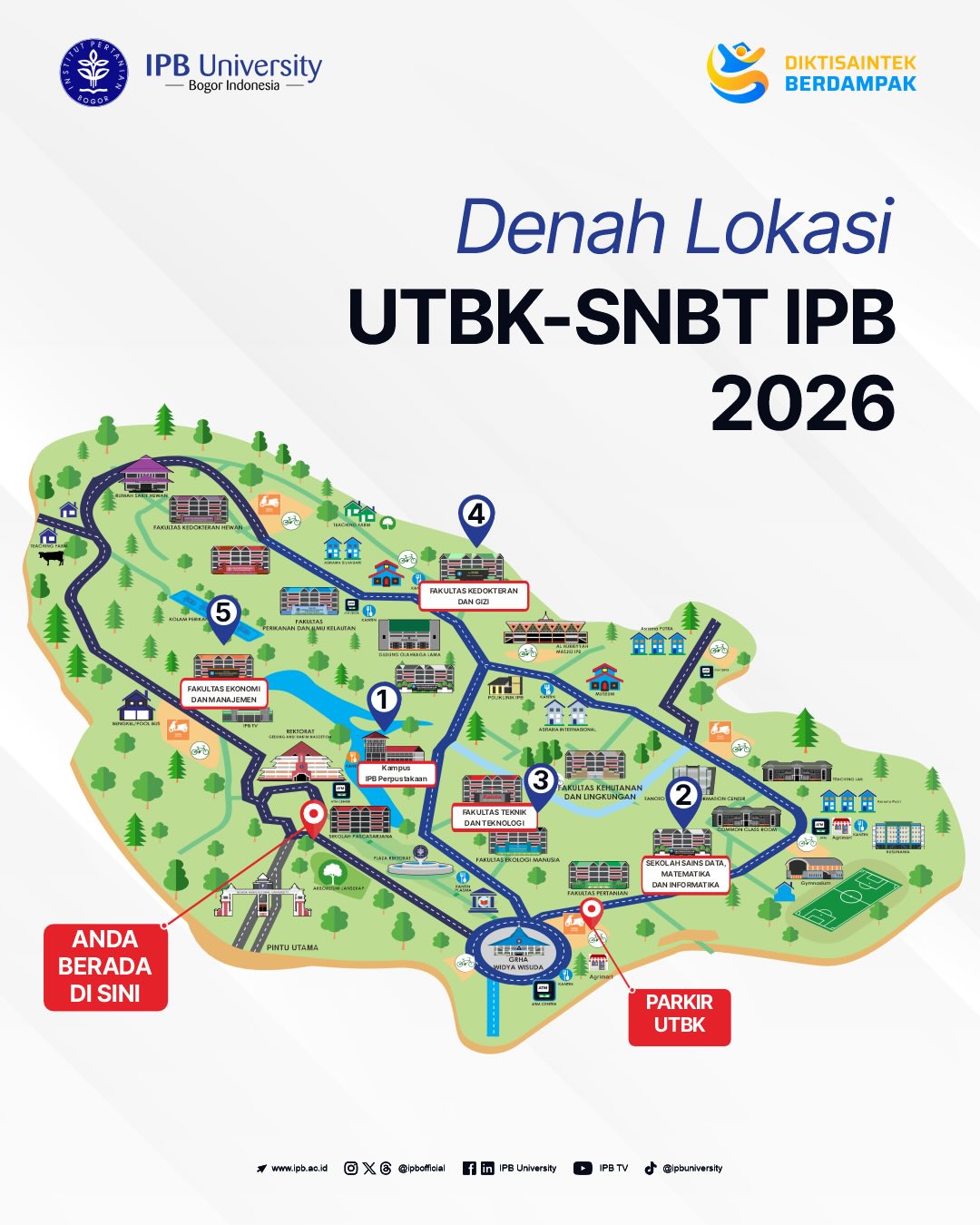 Persiapan UTBK 2026, Ini Daftar Lengkap Ruang Ujian di IPB