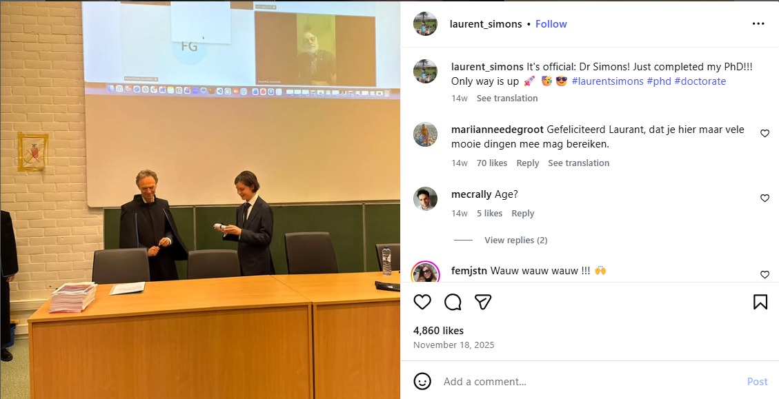 Kisah Laurent Simons, Si Anak Ajaib Belgia Lulus PhD Fisika Kuantum di Usia 15 Tahun