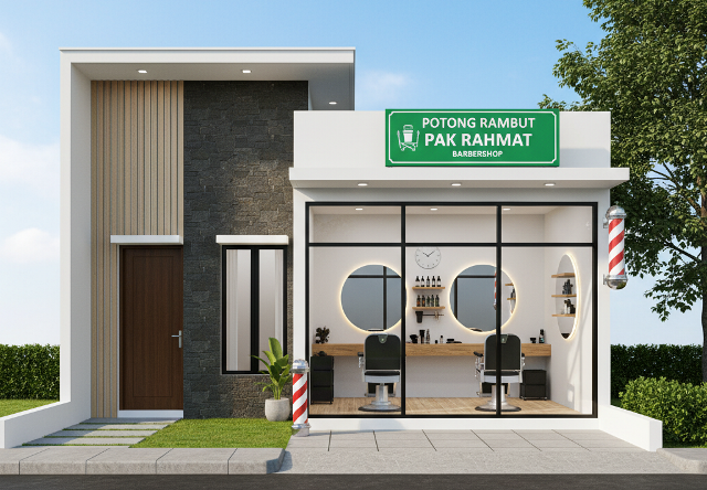 Desain Hunian Modern dengan Ruang Usaha <i>Laundry</i> hingga Kedai Kopi