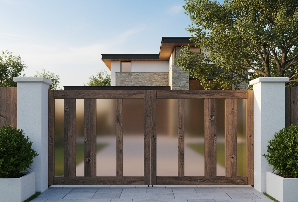 Inspirasi Pagar Kayu Kombinasi Polikarbonat untuk Rumah Modern