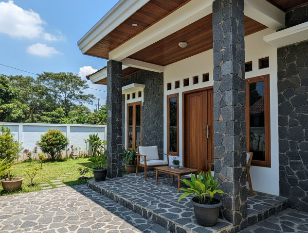 Teras Rumah Terlihat Mewah? Ini 5 Batu Alam Favorit