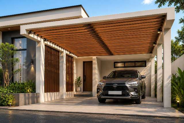 5 Model Carport Mobil Minimalis yang Bikin Tampilan Rumah Makin Modern
