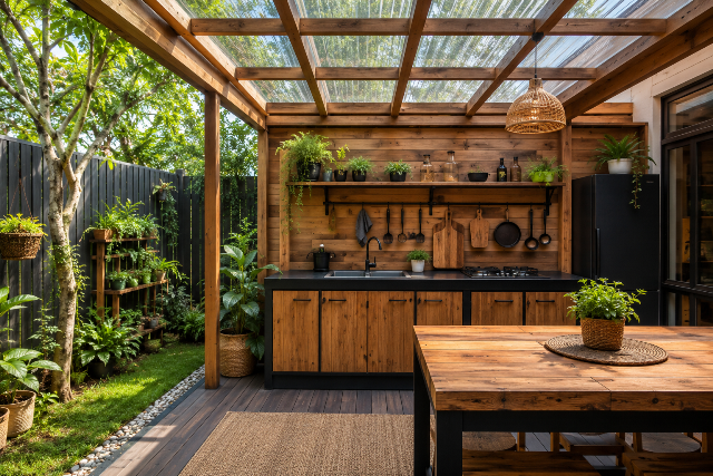 Desain Dapur Belakang Rumah Favorit, Nyaman untuk Memasak