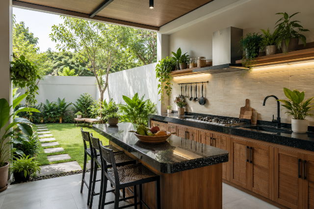 Desain Dapur Belakang Rumah Favorit, Nyaman untuk Memasak