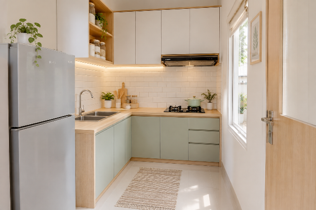 Desain dapur kecil gaya Skandinavia