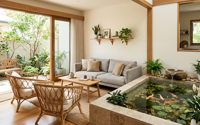 5 Inspirasi Desain Kolam Ikan di Ruang Tamu Estetik dan Menenangkan