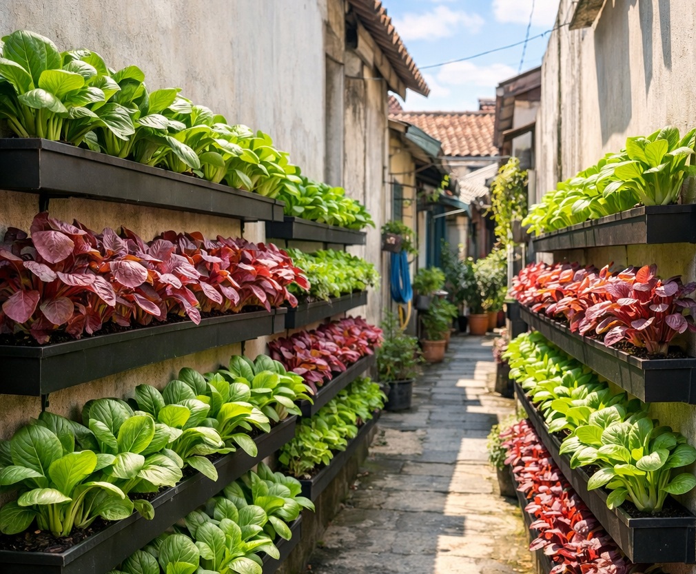 5 Inspirasi Kebun Sayur di Gang Sempit, Tetap Hijau Tanpa Ganggu Akses