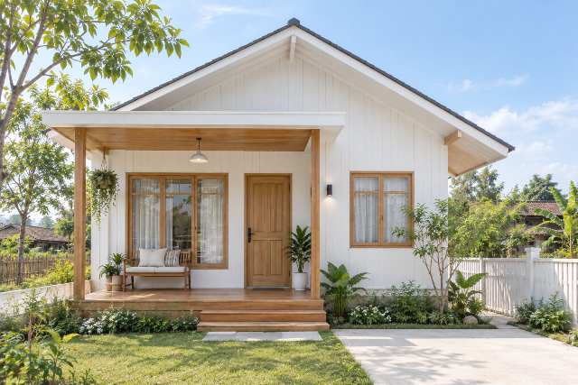 Desain rumah desa gaya Farmhouse